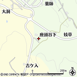 愛知県豊田市九久平町座頭谷下周辺の地図