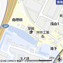 愛鋼株式会社　上野工場周辺の地図
