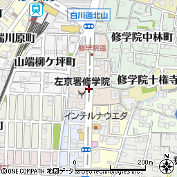 京都府京都市左京区修学院大林町周辺の地図