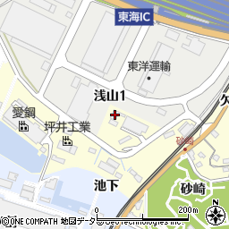 愛知県東海市名和町四ノ下23周辺の地図