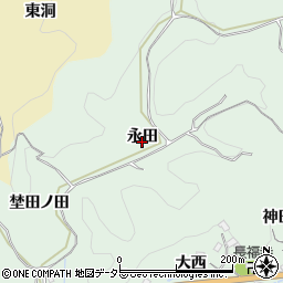 愛知県豊田市松平町永田周辺の地図