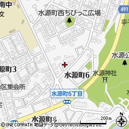 愛知県豊田市水源町周辺の地図