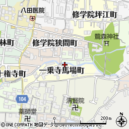 京都府京都市左京区一乗寺馬場町25周辺の地図