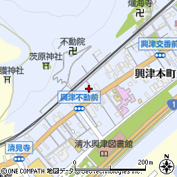 興津本町公民館周辺の地図