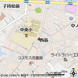 愛知県豊明市新田町（西筋）周辺の地図