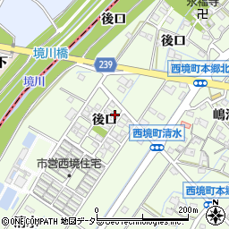 愛知県刈谷市西境町後口周辺の地図