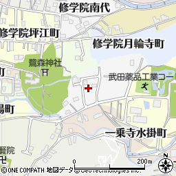 京都府京都市左京区一乗寺月輪寺町周辺の地図