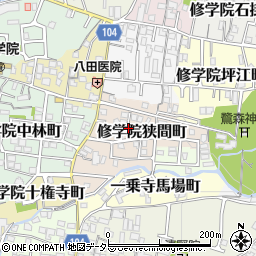 〒606-8071 京都府京都市左京区修学院狭間町の地図
