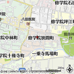 京都府京都市左京区修学院狭間町周辺の地図