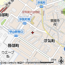 滋賀県守山市浮気町周辺の地図