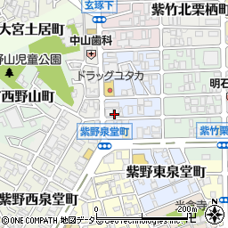 京都府京都市北区紫竹西野山東町40-1周辺の地図