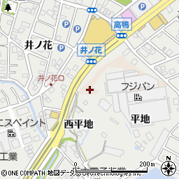 愛知県豊明市新田町井ノ花周辺の地図