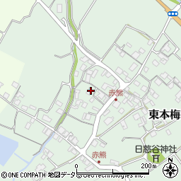 京都府亀岡市東本梅町赤熊西垣内周辺の地図