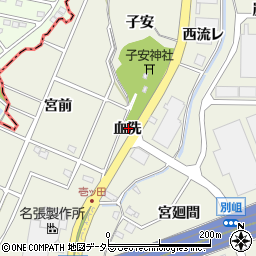 愛知県大府市共和町血洗周辺の地図