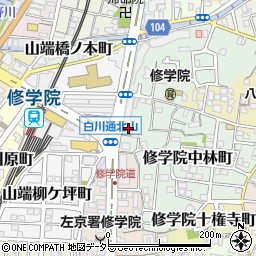京都府京都市左京区修学院鹿ノ下町周辺の地図