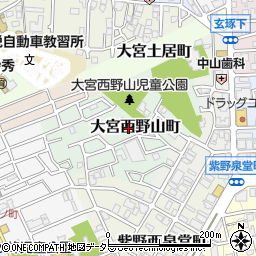 京都府京都市北区大宮西野山町周辺の地図