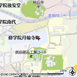 京都府京都市左京区修学院月輪寺町周辺の地図
