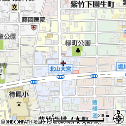 京都府京都市北区紫竹下緑町77周辺の地図