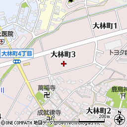 愛知県豊田市大林町3丁目周辺の地図