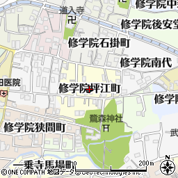 京都府京都市左京区修学院坪江町周辺の地図
