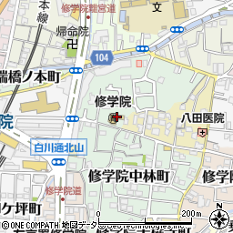 京都市修学院保育所周辺の地図