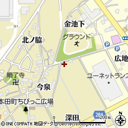愛知県豊田市本田町深田周辺の地図