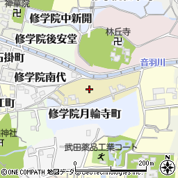 京都府京都市左京区修学院辻ノ田町周辺の地図