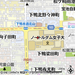 京都府京都市左京区下鴨南野々神町周辺の地図