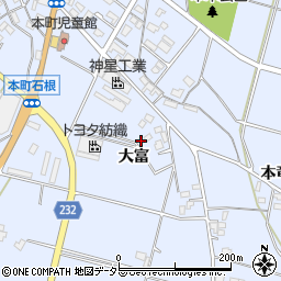 愛知県豊田市本町大富周辺の地図