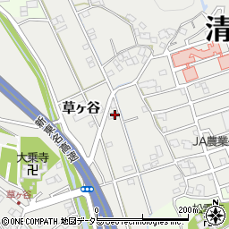 静岡県静岡市清水区草ヶ谷32周辺の地図