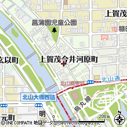 京都府京都市北区上賀茂今井河原町周辺の地図