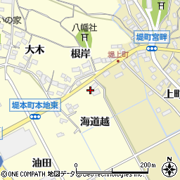 愛知県豊田市堤本町海道越周辺の地図
