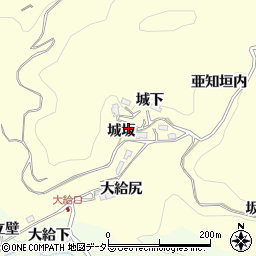 愛知県豊田市大内町城坂周辺の地図