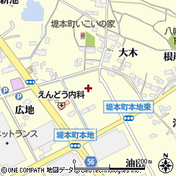 愛知県豊田市堤本町本地周辺の地図