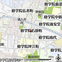 京都府京都市左京区修学院石掛町周辺の地図