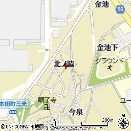 愛知県豊田市本田町北ノ脇周辺の地図