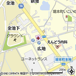 愛知県豊田市堤本町広地周辺の地図