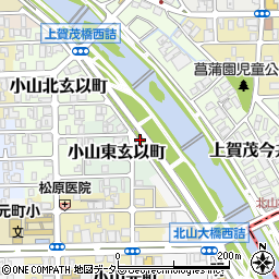 京都府京都市北区小山東玄以町周辺の地図