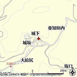 愛知県豊田市大内町城下周辺の地図
