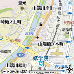 京都府京都市左京区山端川岸町周辺の地図