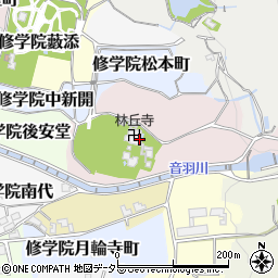 京都府京都市左京区修学院林ノ脇周辺の地図