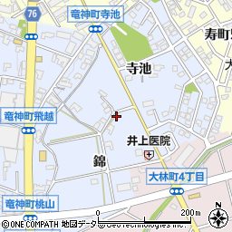愛知県豊田市竜神町寺池周辺の地図