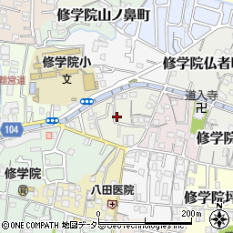 京都府京都市左京区修学院水川原町周辺の地図