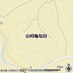 兵庫県宍粟市山崎町塩田周辺の地図
