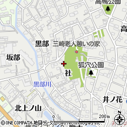 愛知県豊明市三崎町社周辺の地図