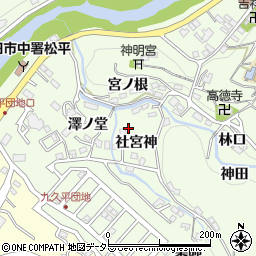 愛知県豊田市九久平町周辺の地図