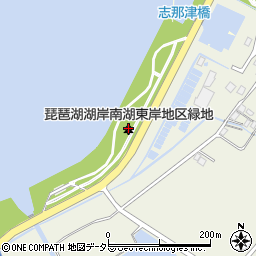 琵琶湖湖岸南湖東岸地区緑地周辺の地図