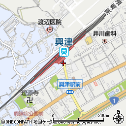 興津駅前周辺の地図