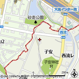 愛知県大府市共和町子安周辺の地図