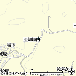 愛知県豊田市大内町亜知垣内周辺の地図